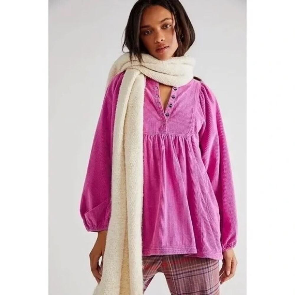 Free People EUC Women's Covered in Cord Tunic Fuschia Size M